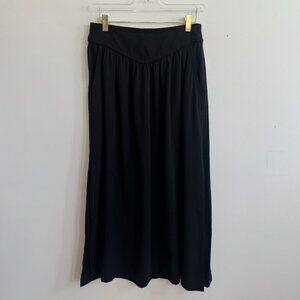Wilfred Aritzia Black Boho Western Skirt with Side Slits Elastic Waist (Size M)